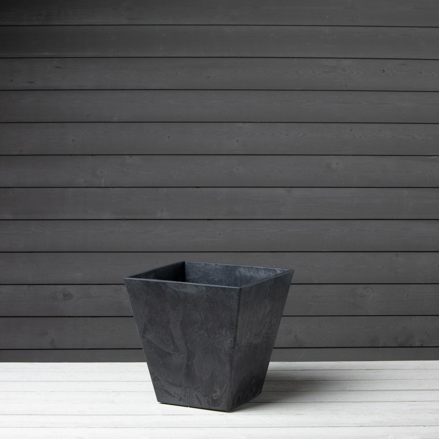 Root & Vessel 35148, Black, Ella Square Planter, 14-Inch