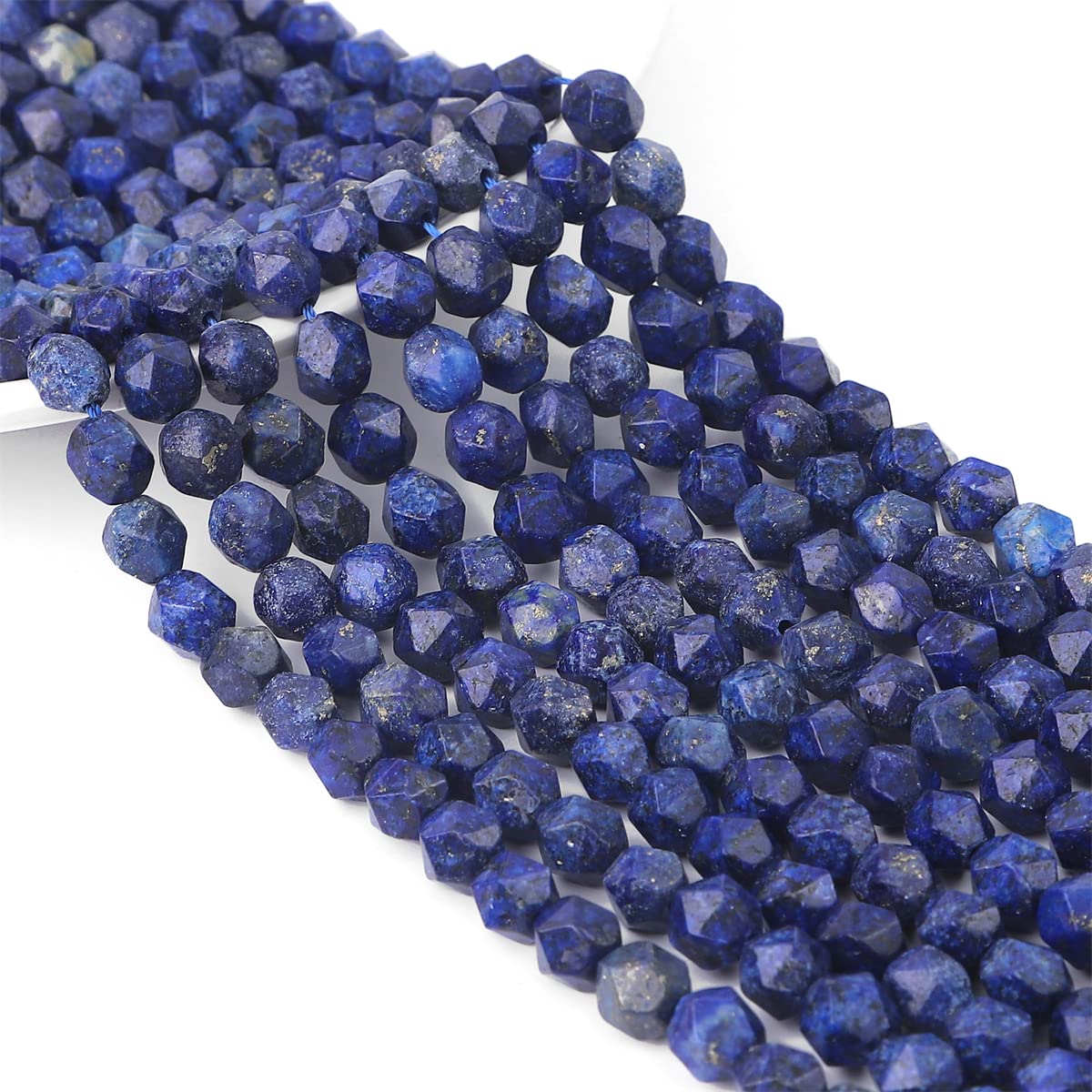 BEADIA Faceted Natural Lapis Lazuli Stone Round Beads 6mm 36cm/Strand for Jewelry Making