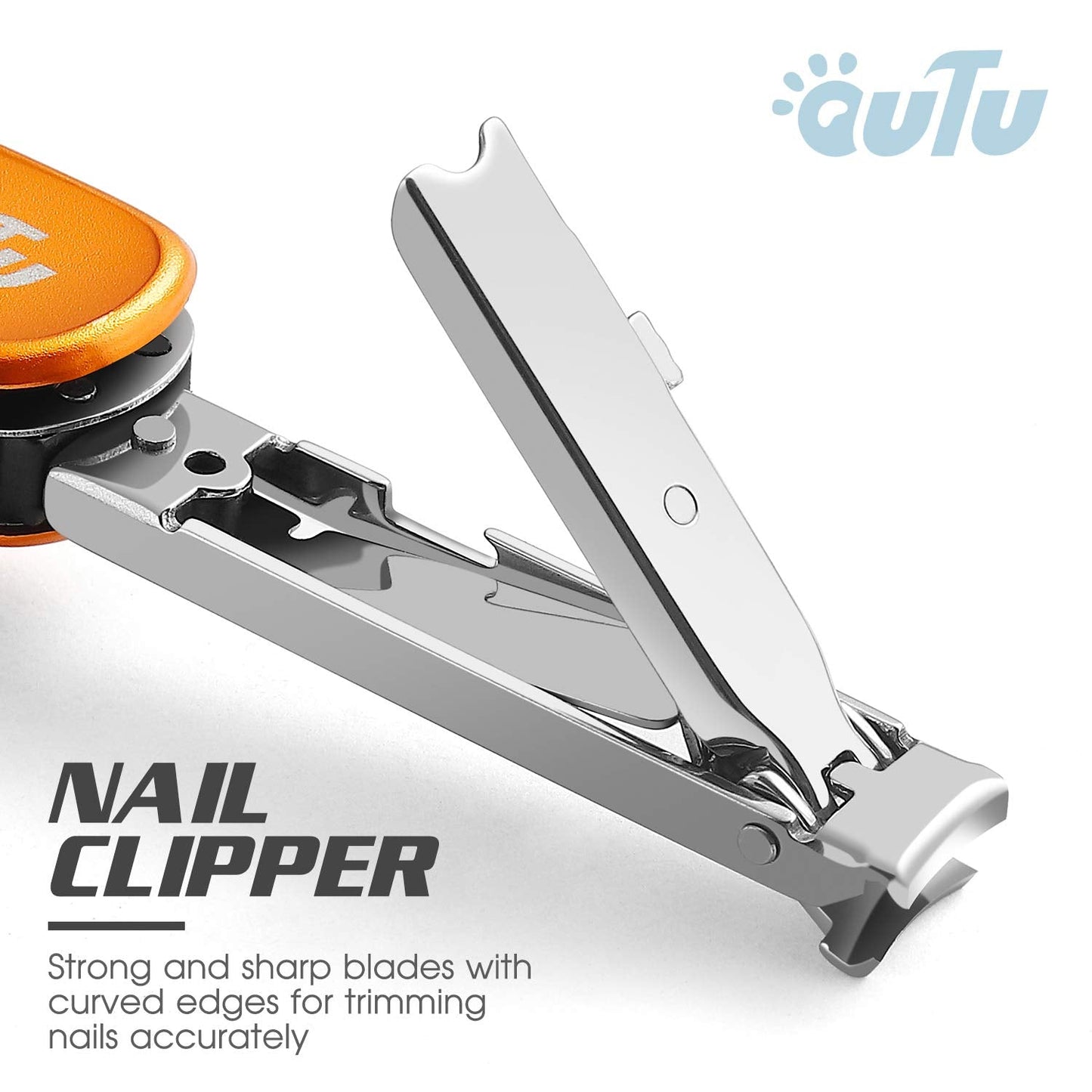 OUTU Keychain Nail Clippers Multitool, 7 in 1 EDC Utility Tool with Nail Clipper, Scissors, Gifts for Him Men Husband Dad Boyfriend (Orange)