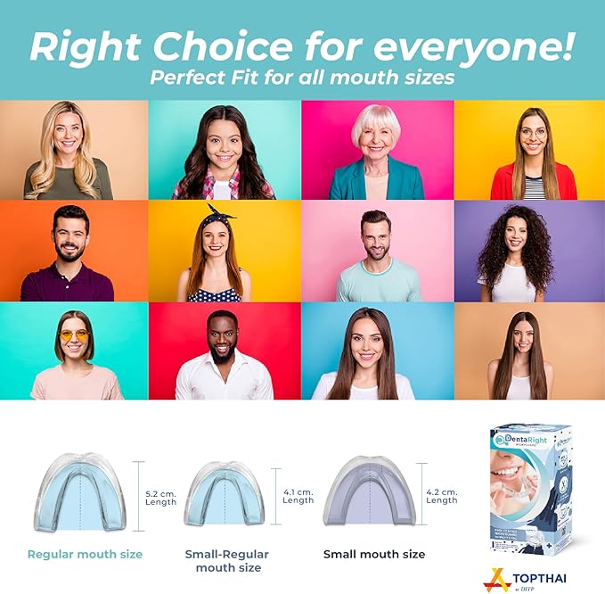 Dental Mouthguard for Bruxism, Teeth Grinding and Clenching, Pack of 6 in 3 Different Sizes Moldable, Trimmable Premium Quality Dental Night Guard for Teeth Grinding and Stops Bruxism