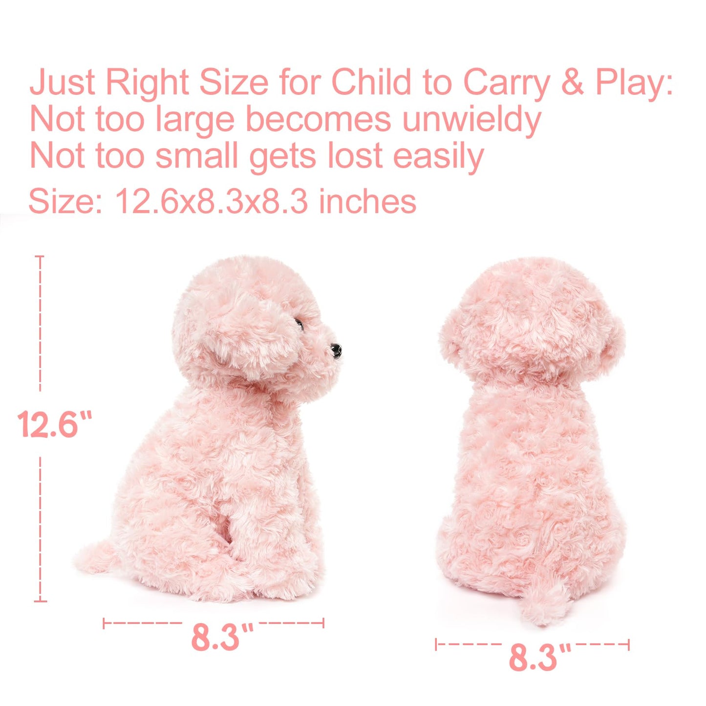 WEIGEDU Blue Pink Stuffed Dog Animals Plush Toys for Gifts Kids Decoration Education