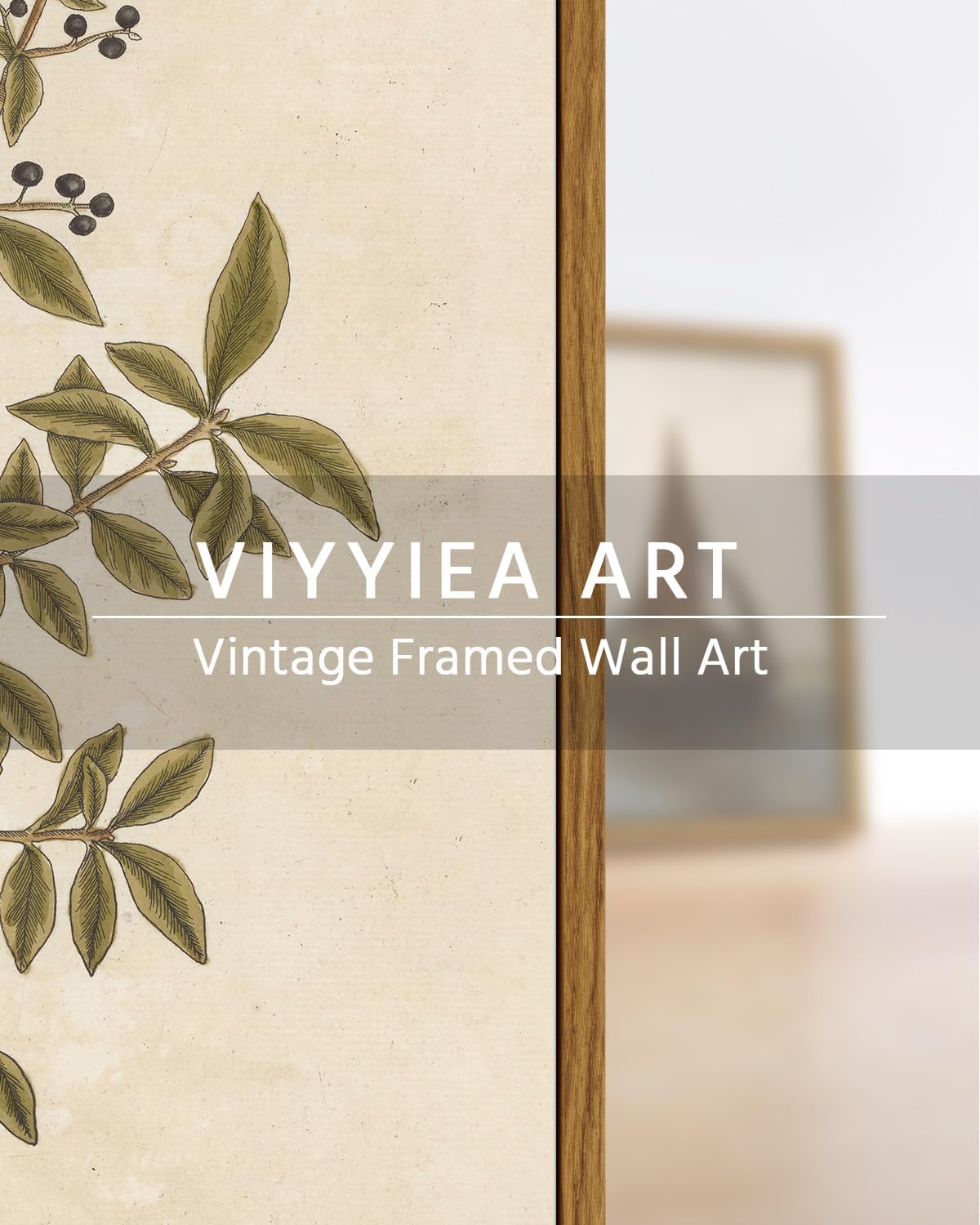 VIYYIEA Framed Canvas Wall Art Home Decor Boho Plant Wall Decor Minimalist Botanical Print Canvas Wall Art Pictures for Rustic Vintage Farmhouse Home Kitchen Room Decor 12x16in