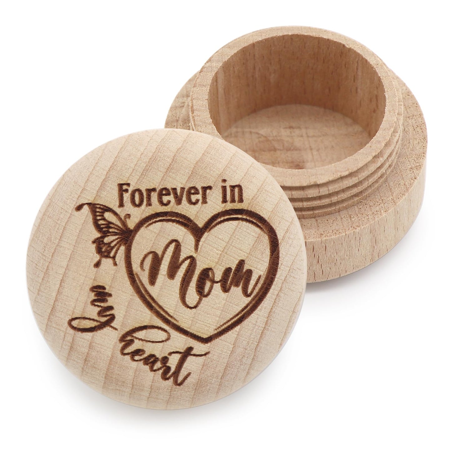Liannan Custom lock of hair keepsake Box,Personalized Memorial Gift For Loss In Memory of Loved One,Remembrance，Sympathy, Bereavement Gift Mum Dad (heart mom)