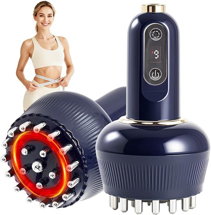 Lymphatic Drainage Massager & Anti Cellulite Massage Tool, Helps Reduce Stretch Marks & Cellulite, for Legs, Arms & Belly, Body Sculpting Machine with Microcurrent, Light, Heat & Vibration