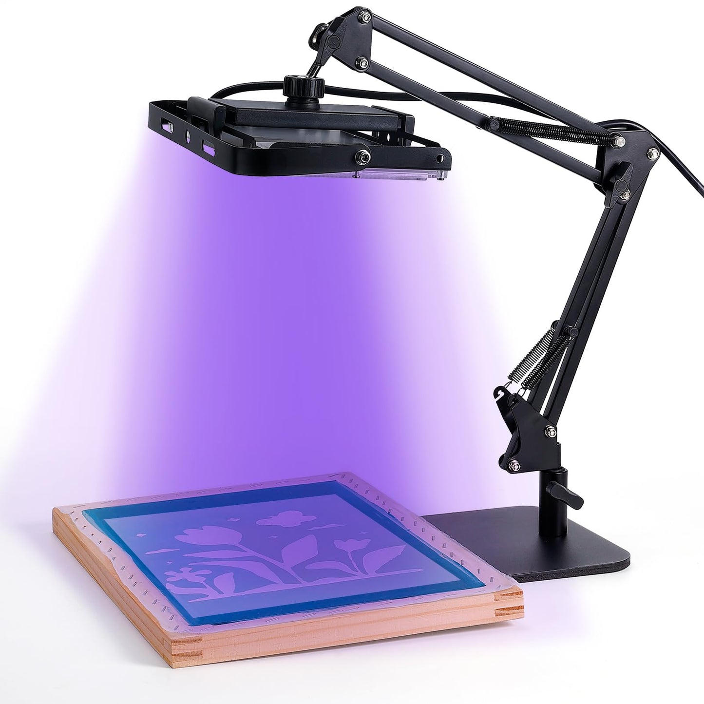 Caydo 60W LED Exposure Unit for Screen Printing, UV Screen Printing Light with Retractable and Adjustable Stand for Screen Printing, Cyanotypes and Resin