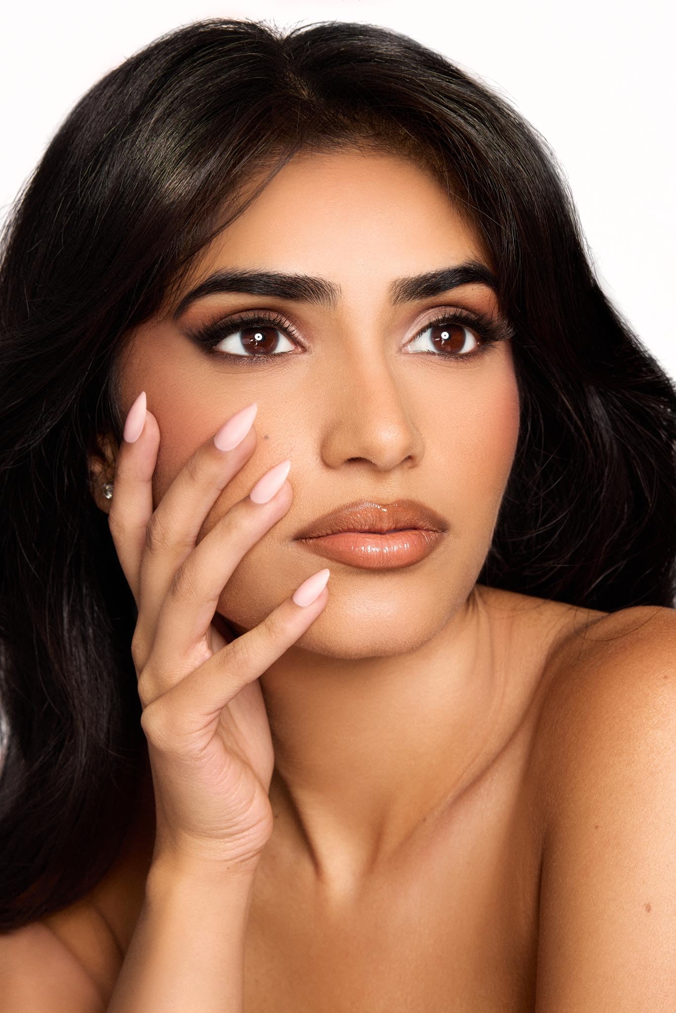 Glam Haus Beauty Press On Nails Blushin’ Me | Short Almond Blush Pink Glossy Finish Salon Quality | 16 Sizes - 32 Nail Kit with Glue & Adhesive Tabs