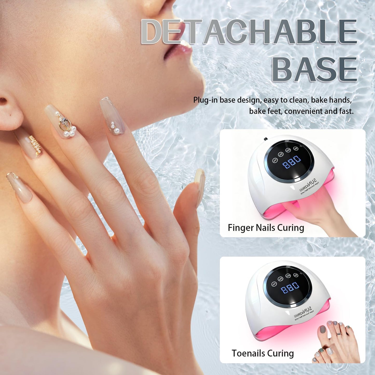 PROFESSIONAL 500W UV LED NAIL LAMP - 90 LED Bulbs for Fast Curing Gel Nail Polish - Smart Sensor with 4 Timers (10S/30S/60S/99S) - Portable Nail Dryer for Home & Salon Use - Quick & Even Drying