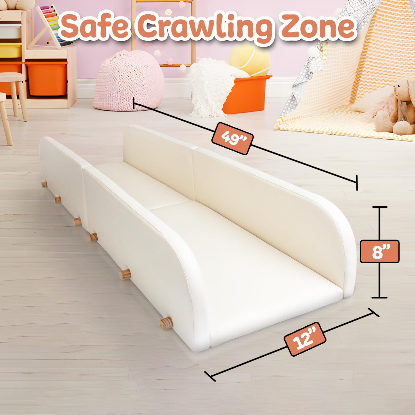 Crawlaroo Doman Method Infant Crawling Track, Tummy Time Toy, Baby Play Mat, Helps Crawl Faster, Boost Development in Infants and Babies, 4 ft Long, Foldable