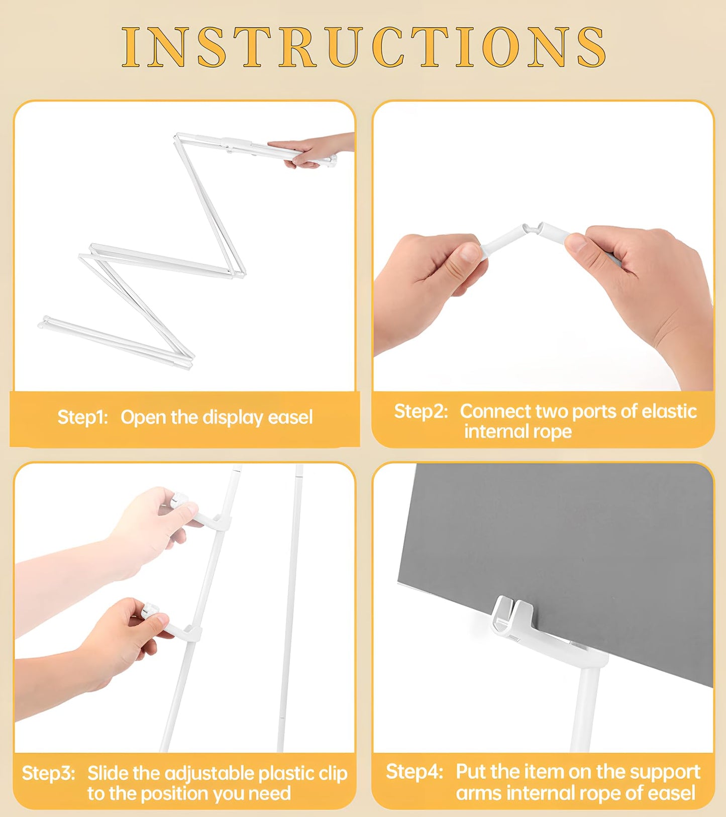 Artisorama Display Easel Stand for Sign, Lightweight Tripod with Bag, Portable Adjustable Artist Easels for Outdoor Painting Posters/Canvas/Wedding, 1PC White