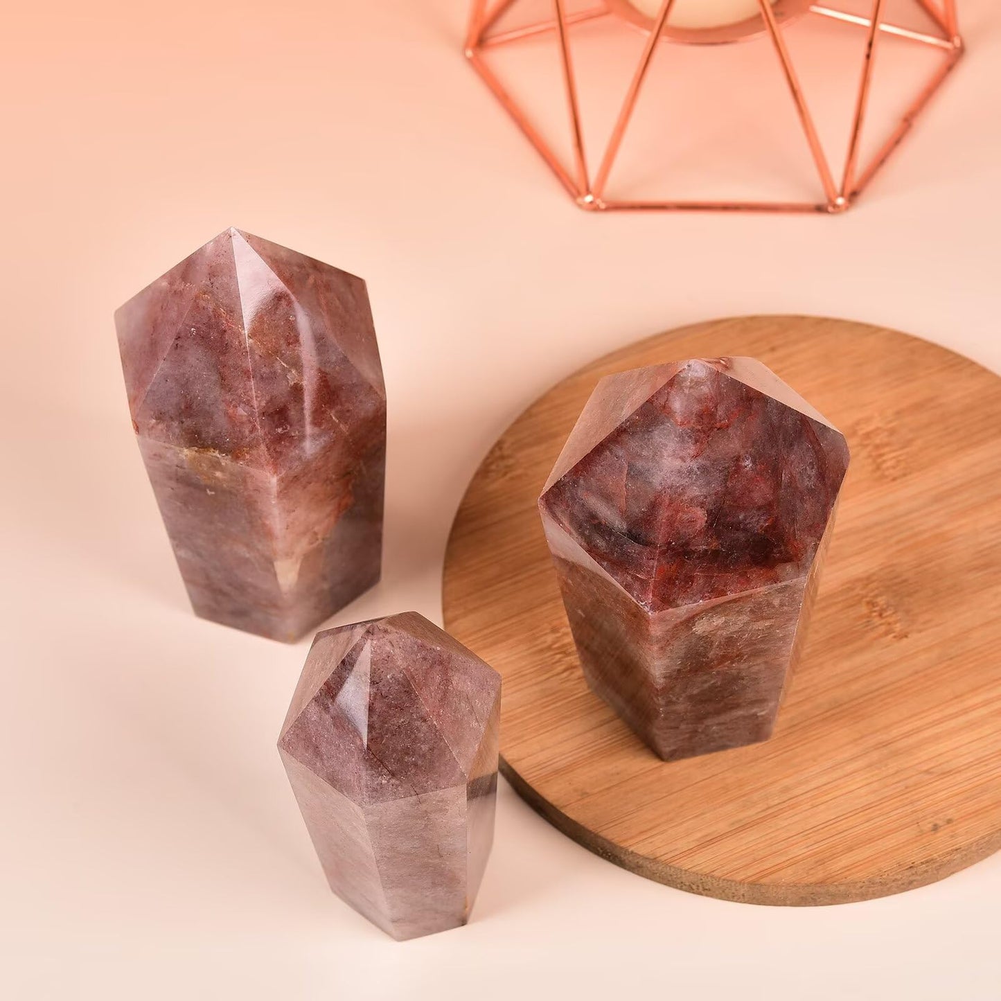 VIZYTOU Red Hematoid Stone Tower Obelisk Large Healing Crystal Rock Point Wand Reiki Healing Meditation Stone 0.6-1.1 LBS