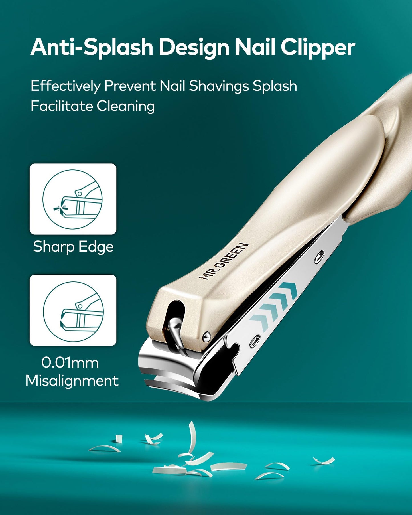 Nail Clippers with Catcher, Professional Stainless Steel Fingernail and Toenail Clipper Cutter, Trimmer Set for Men and Women(Small)