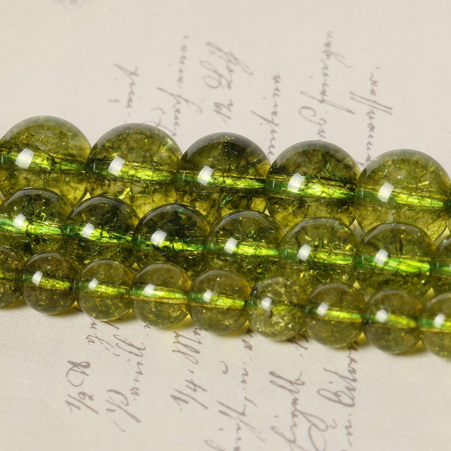 About 45pcs 8mm Natural Stone Beads Peridot Beads Crystal Gemstone for Jewelry Making, DIY Bracelet Necklace