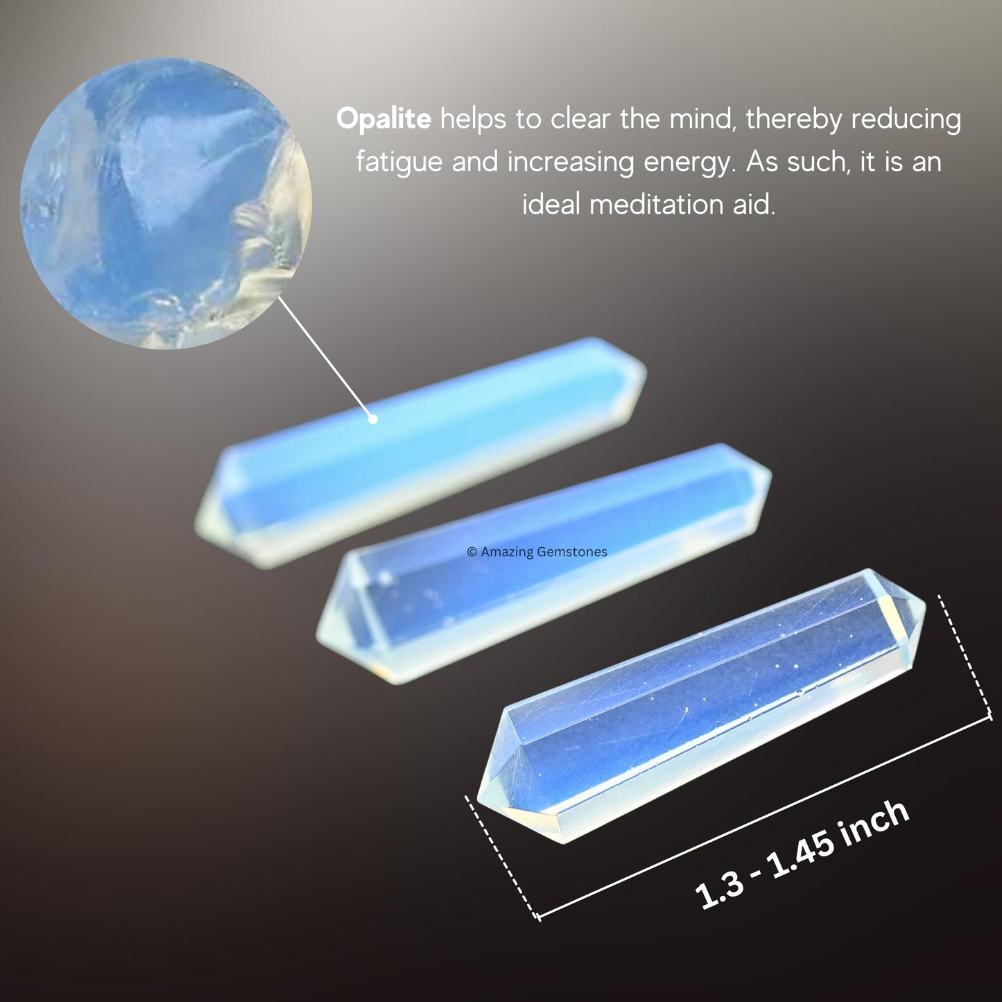 Amazing Gemstone Opalite Crystal Points Bulk Healing Crystals and Stones - Pack of 3 Double Terminated Healing Wand Point Bulk Crystals for Crafts, Crystal Grid, DIY Work - Premium Crystals