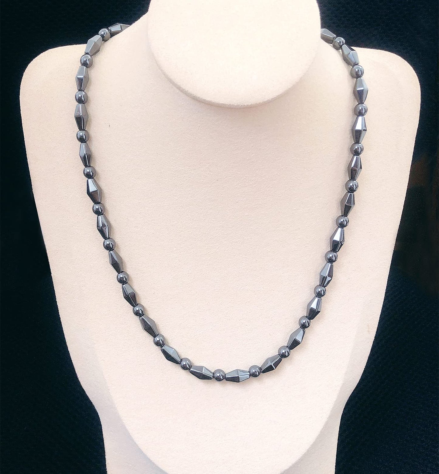 Hematite Magnetic Therapy Necklace, Natural Healing Stone Protection Stone Jewelry Unisex