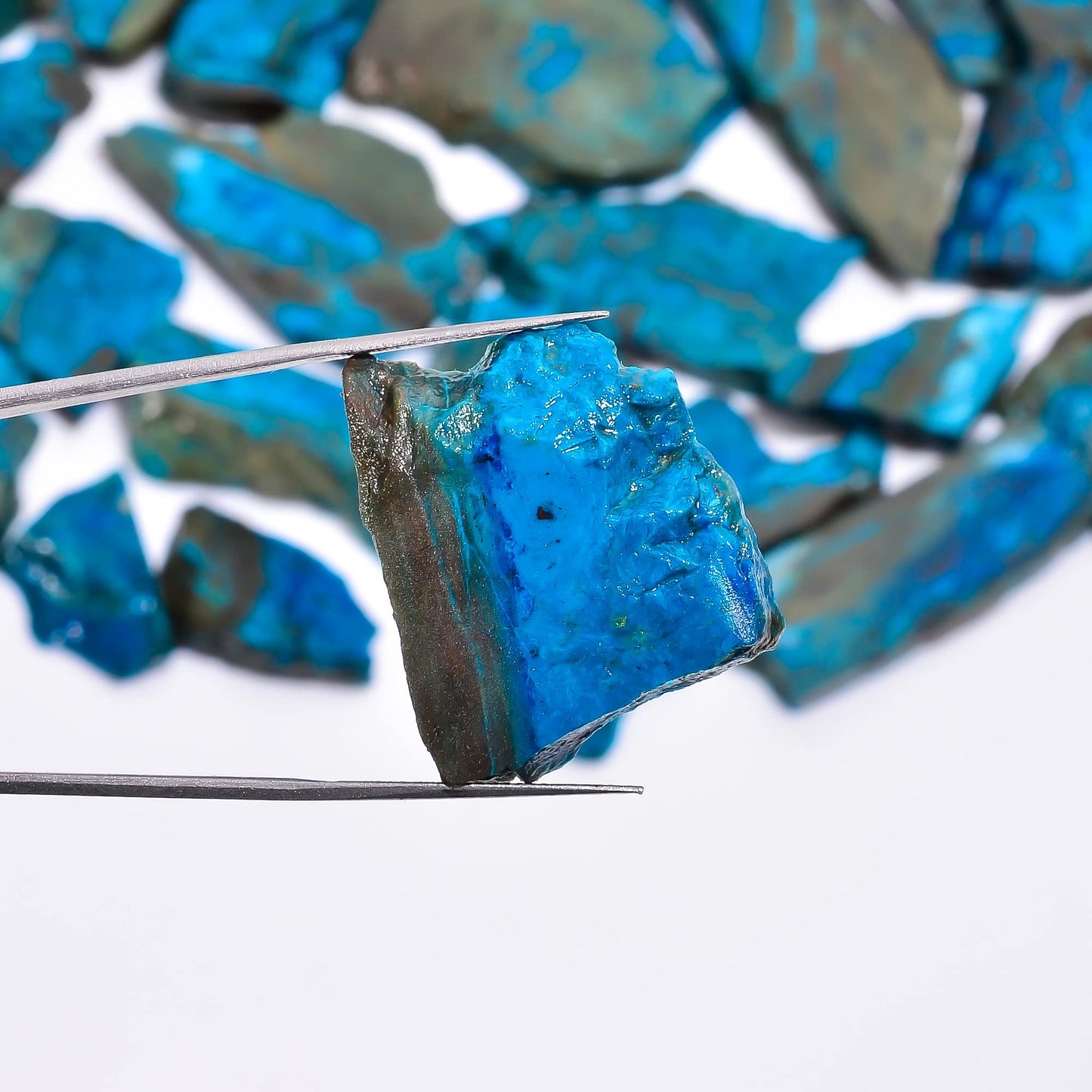 Natural Azurite Raw Slice Gemstone- Healing Crystals for DIY Jewelry Making -Loose Natural Cabochon -Perfect for Crafting Unique Jewelry Designs (5 pcs, 25-35 mm)