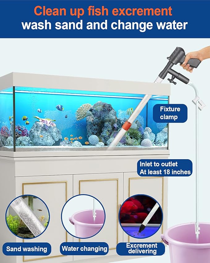 QZQ Aquarium Gravel Cleaner Vacuum Fish Tank Cleaner Tools Kit