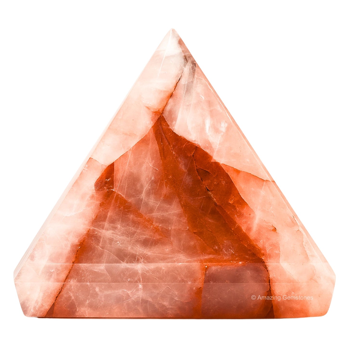Amazing Gemstone Red Hematoid Quartz Pyramid Crystal Healing Stones - 2" Great Pyramid Figurine of Natural Stone Pyramid for Meditation, Reiki, Chakra Balancing and Crystal Pyramids Grid