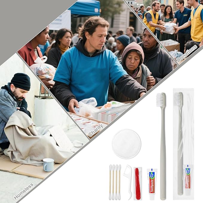 Disposable Toothbrushes, Toothbrush and Toothpaste, Toothbrush and Toothpaste Travel, Comes with Hotel Vanity Set, Individually Packaged, Suitable for Hotel, Home, Camping, Travel (100-PACK)