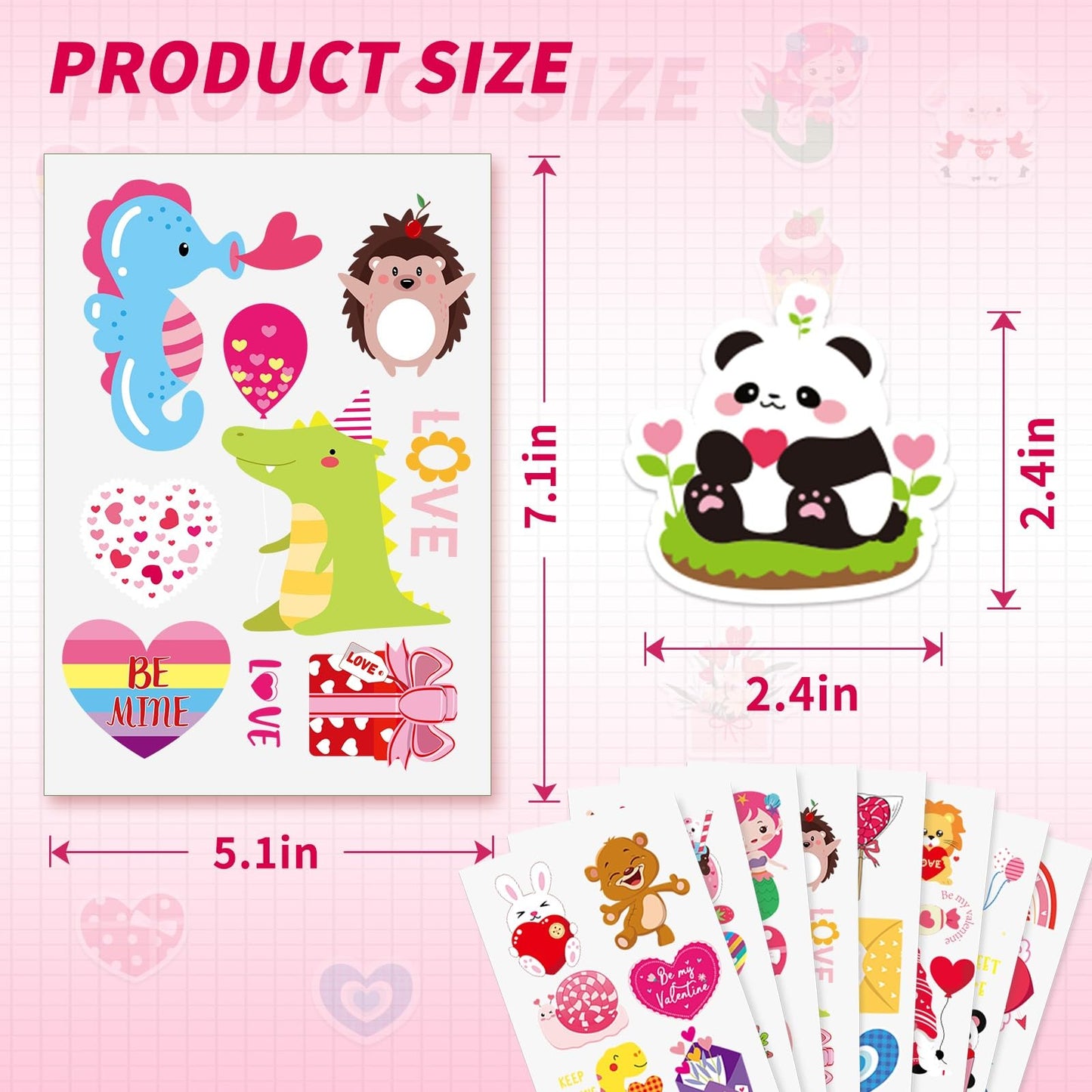 MARFOREVER 200 Pcs Valentines Stickers, Love Heart Stickers Valentine's Day Sticker Bulk Vinyl Water-Repellent for Water Bottle Wedding Laptop Scrapbooking DIY Crafts Decorations