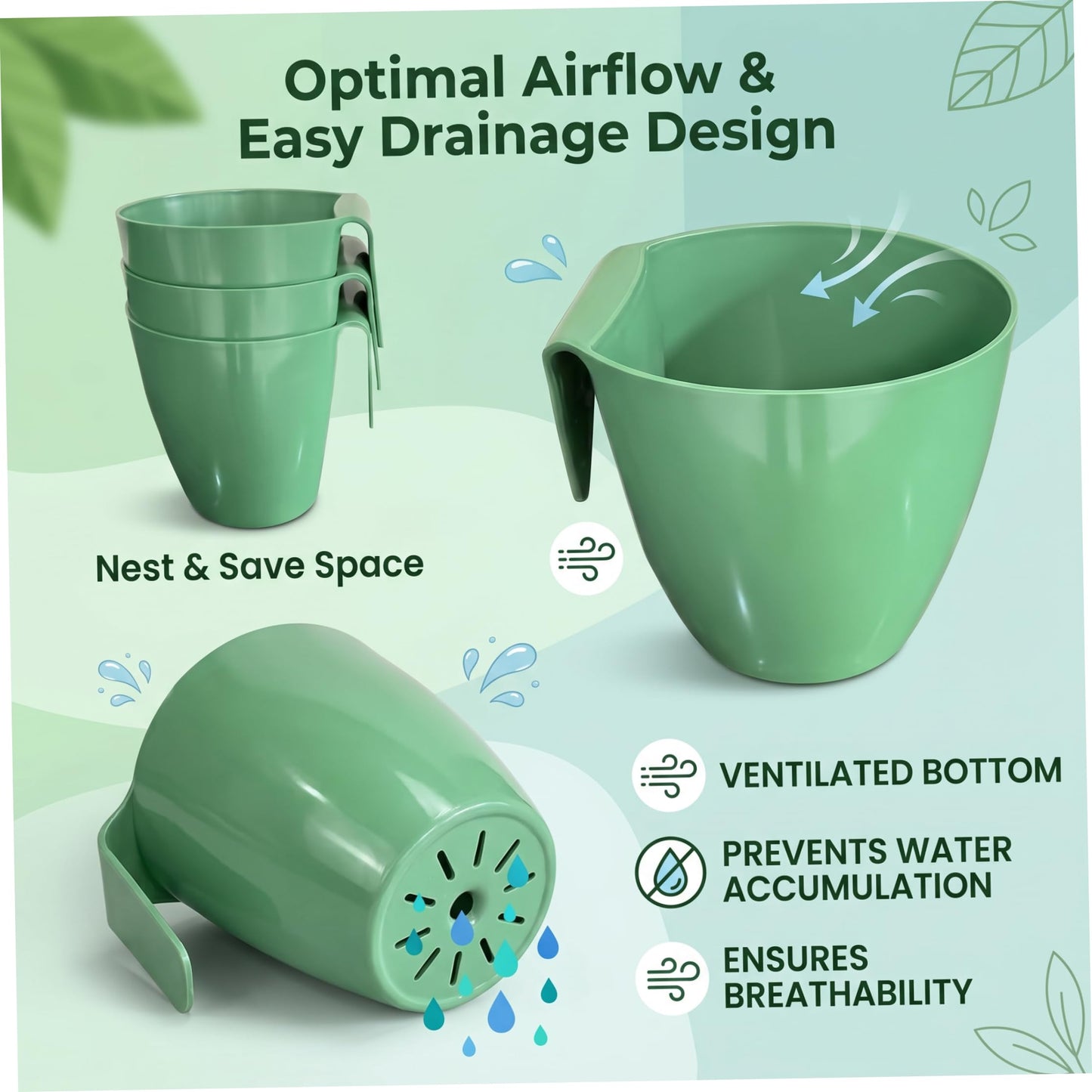 Xoeryoy Strawberry Propagation Cups, 20 Pack Large Plastic Plant Cups with 50 Runner Forks Breathable Pots for Berry Plant Rooting, Space-Saving Hanging Design, L