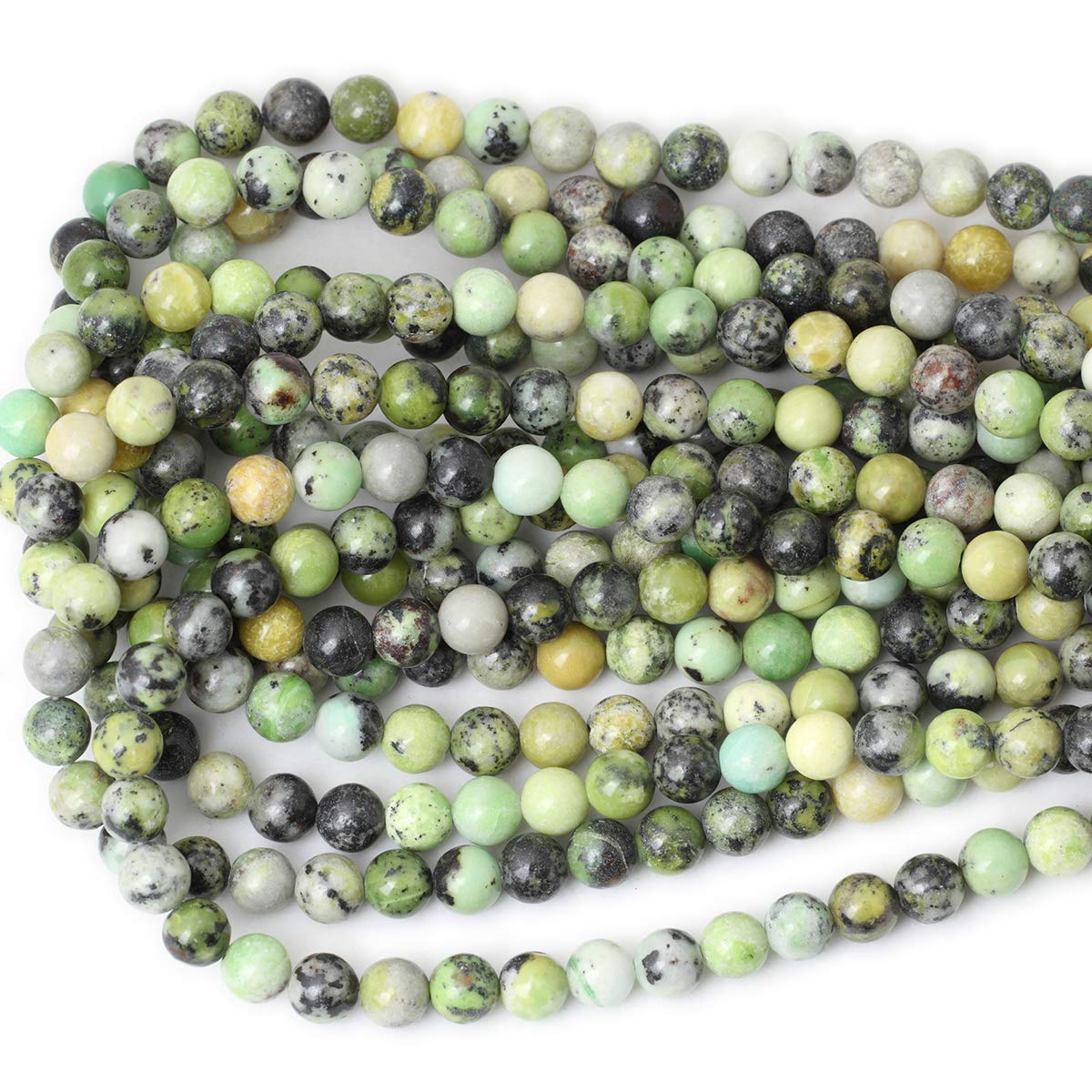 CHEAVIAN 45PCS 8mm Natural Australian Jade Stone Beads Round Loose Beads for Jewelry Making DIY Handmade Materials 1 Strand 15"