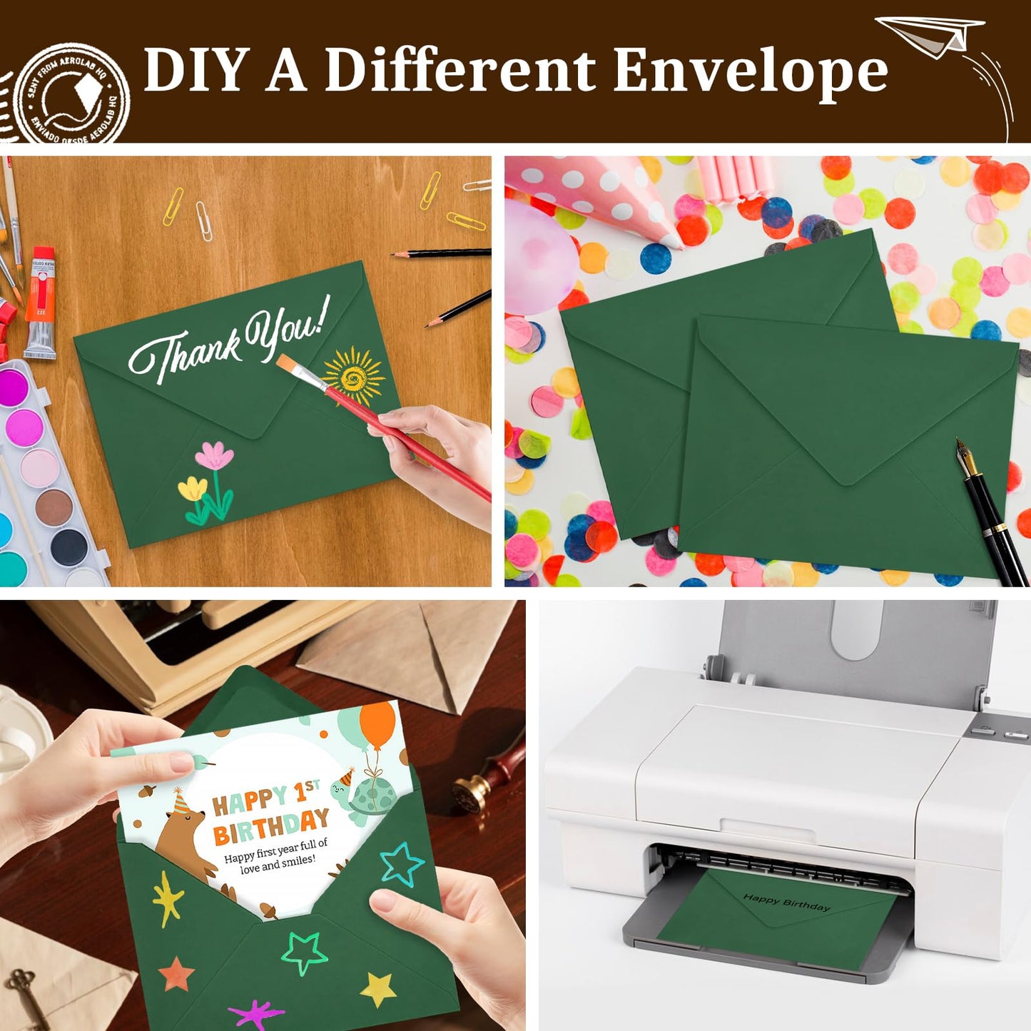 LIKAJON 100 Pack Christmas A7 Envelopes, Red and Dark Green Greeting Card Envelopes Self Seal, 5.24 x 7.24 in Envelopes for Birthday Graduation Wedding Xmas Holiday