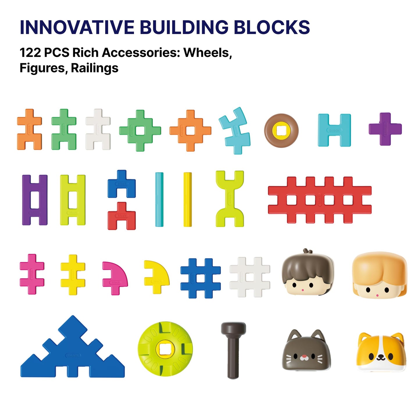 supuzz STEAM Building Blocks for Kids, Waffle-Style Construction Toy Set with Locking Storage Case,Interlocking Educational Blocks for Toddlers & Children Ages 2-8, Creative Learning Gift
