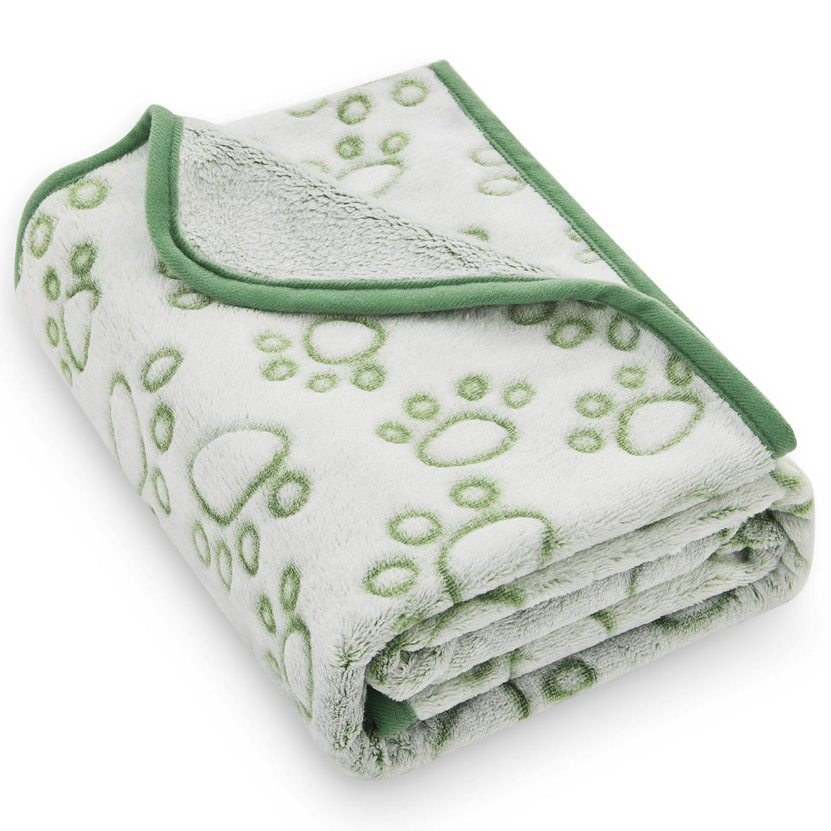 Stuffed Large Brown Premium Soft Dog Blanket, with Flannel Cute Paw Print, 43 * 66 inches, Cat Blanket Maltipoo Puppy Essentials
