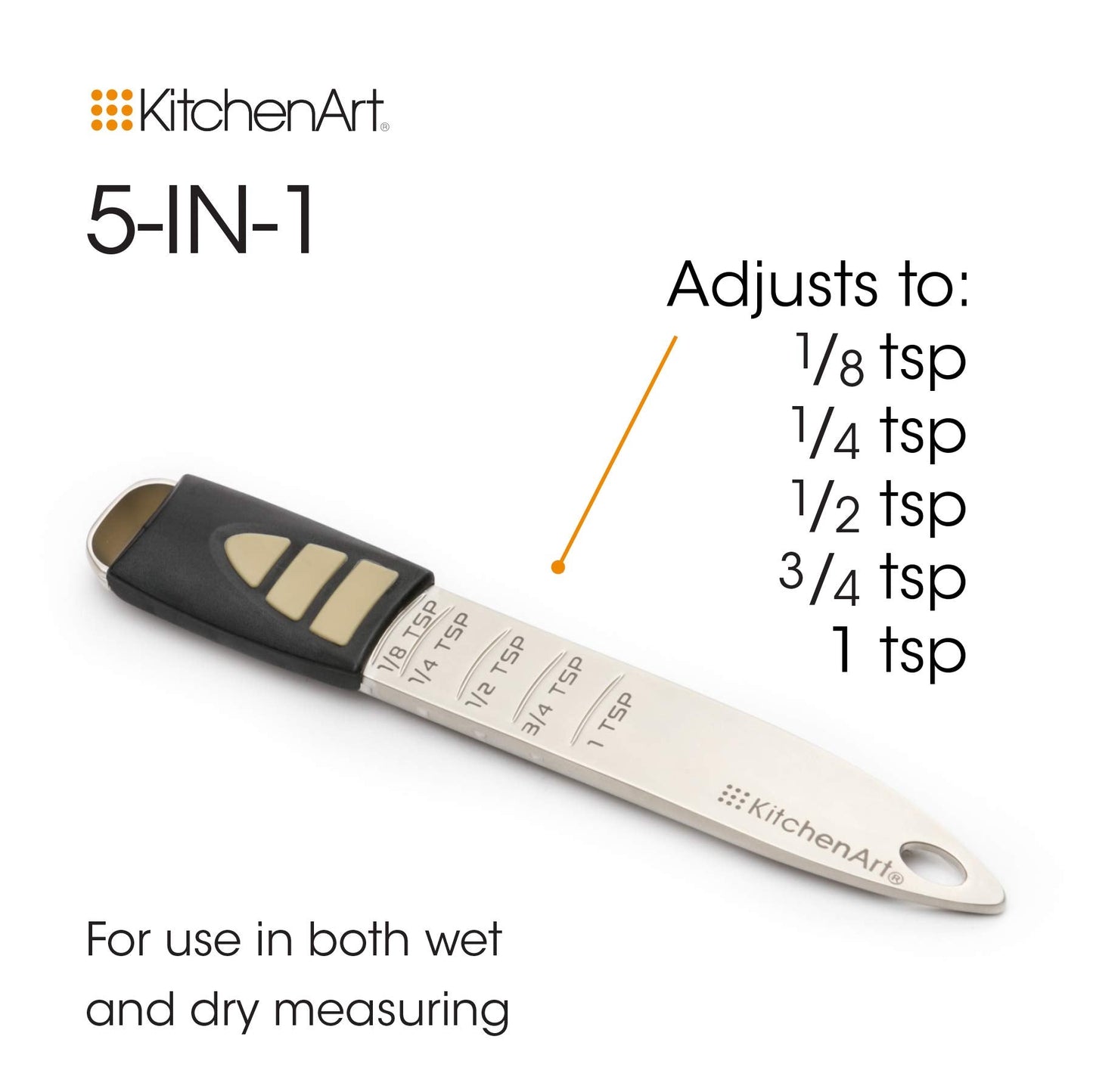 KitchenArt Pro Adjust-A-Teaspoon, Satin,Black