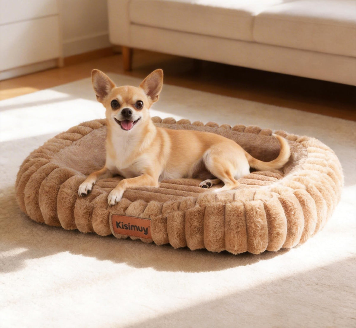 KISIMUY Orthopedic Dog Bed, Durable Calming Bolster Dog Couch Large Dogs