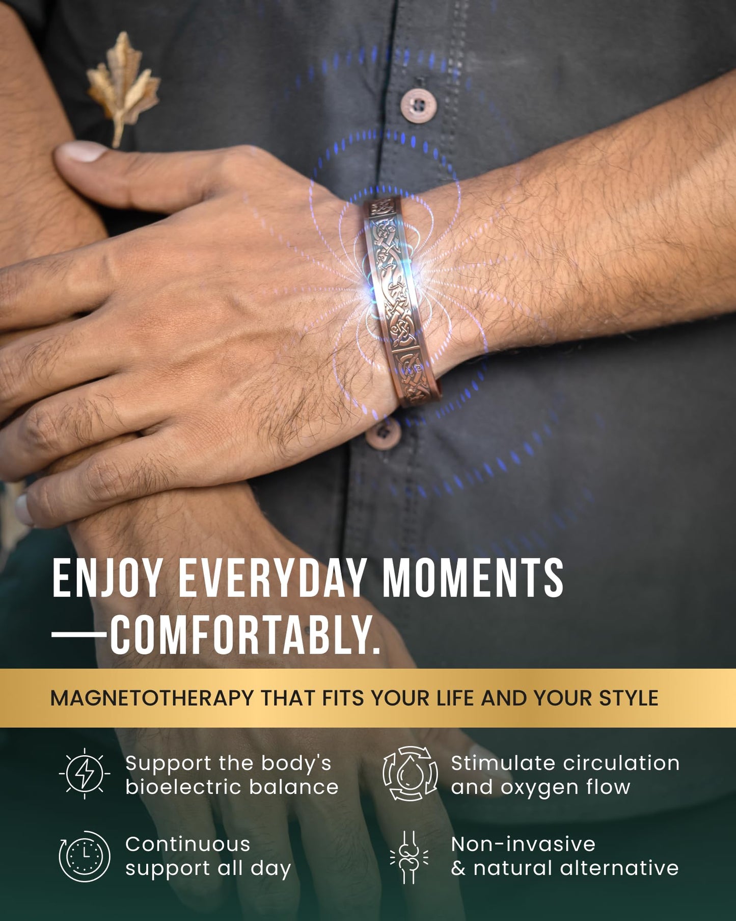 MagnetRX® Magnetic Copper Bracelets for Men – Effective 99.9% Pure Copper Bracelet for Men – Adjustable Copper Magnetic Bracelets (Viking)