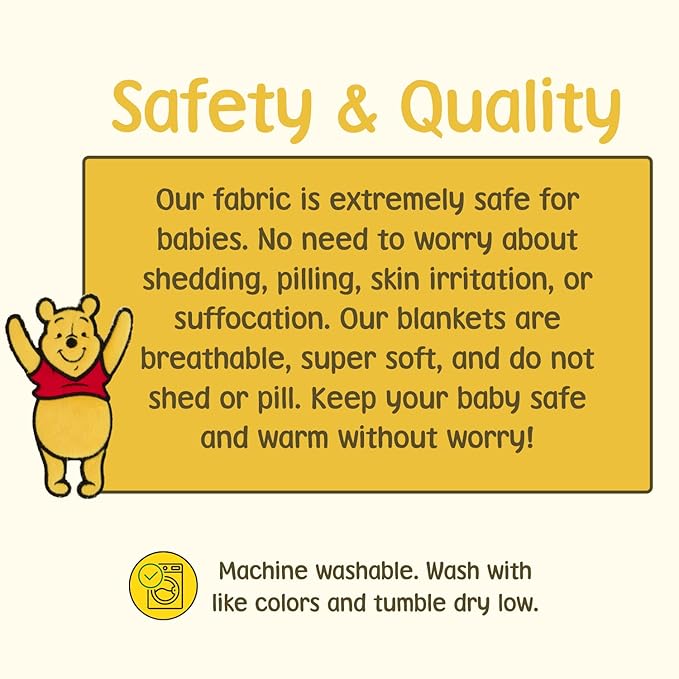 Disney 2-Pack Baby Blanket for Infants and Newborns, Plush Textured Fleece Winnie The Pooh Blanket, Perfect Unisex Gift for Toddlers