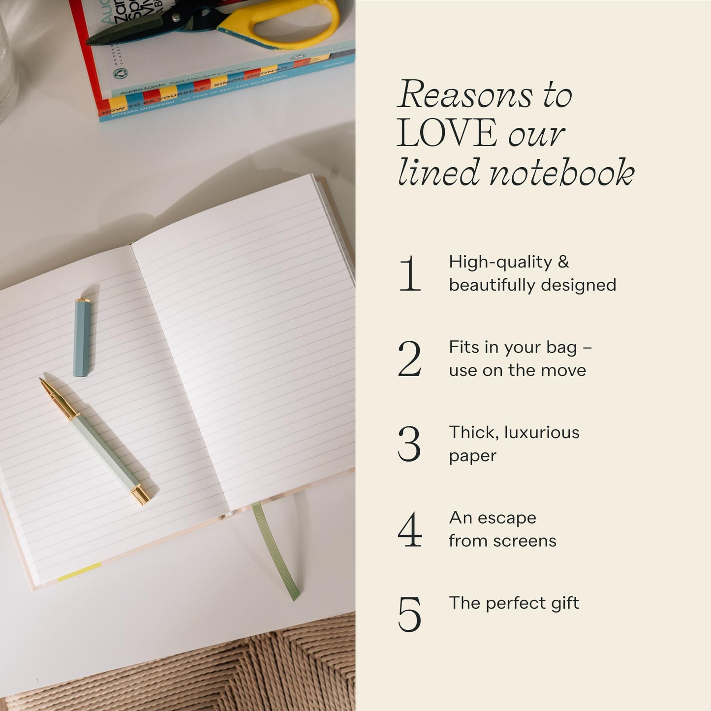 Papier Quilted Daydreams Notebook - Hardcover Journal | Lined Pages | Good for Writing & Drawing | Study & Office Organizer, Sketchbook, Commonplace Book With Bookmark | Beautiful Gift
