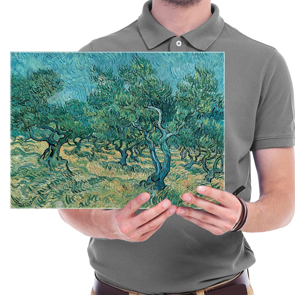Wieco Art Olive Grove 2 Canvas Print of Vincent Van Gogh Wall Art Paintings Reproduction Field Pictures Artwork for Wall Decor and Home Decorations