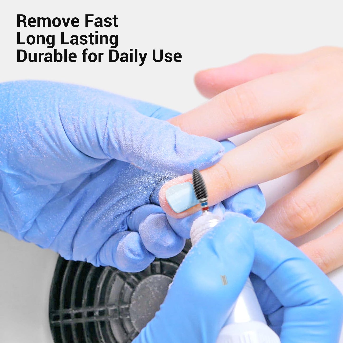 MelodySusie Ceramic Nail Drill Bit, 3/32'' (2.35mm) Professional Acrylic Nail File Flame Drill Bit for Manicure Pedicure Cuticle Gel Nail Polishing, Beginners Bits, Black, Series Bit-S, Fine