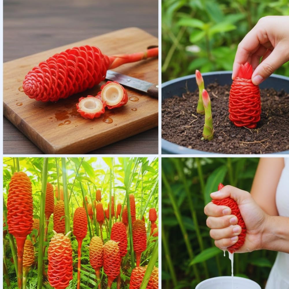 15 Shampoo Ginger Rhizomes for Planting, Awapuhi Ginger Shampoo Plant Roots, Zingiber Zerumbet Roots Garden
