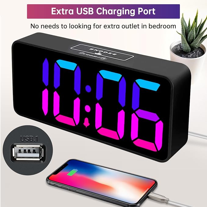 DreamSky Large Digital Alarm Clock Big Number for Seniors/Visually Impaired