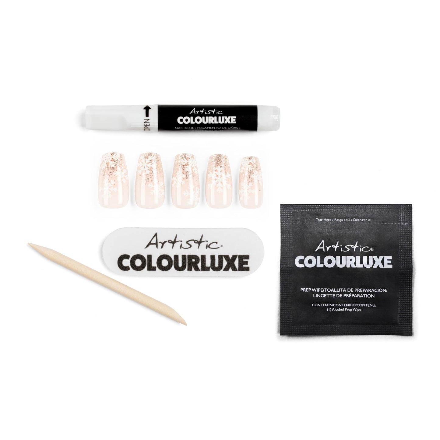 Artistic Colourluxe Press-On Tips - Kit Colourluxe Press-On Tips - Kits Nails - 30 Nails (Blizzard Beauty, Kit)