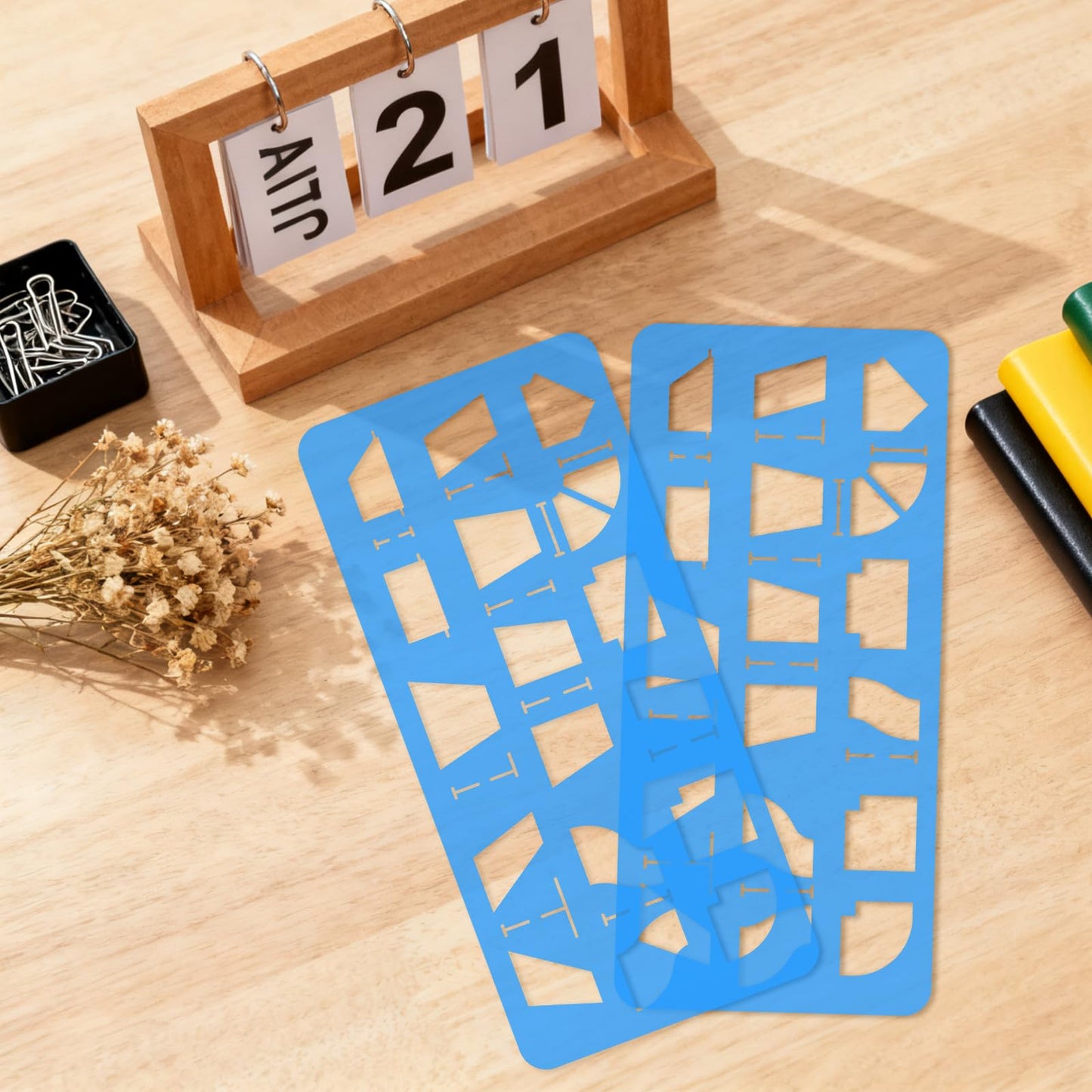 2 Pack Metal Duct Fitting Template Reusable Templates for Drawing Duct Fittings, Drafting Stencils Serve as a Standardized Drawing Guide