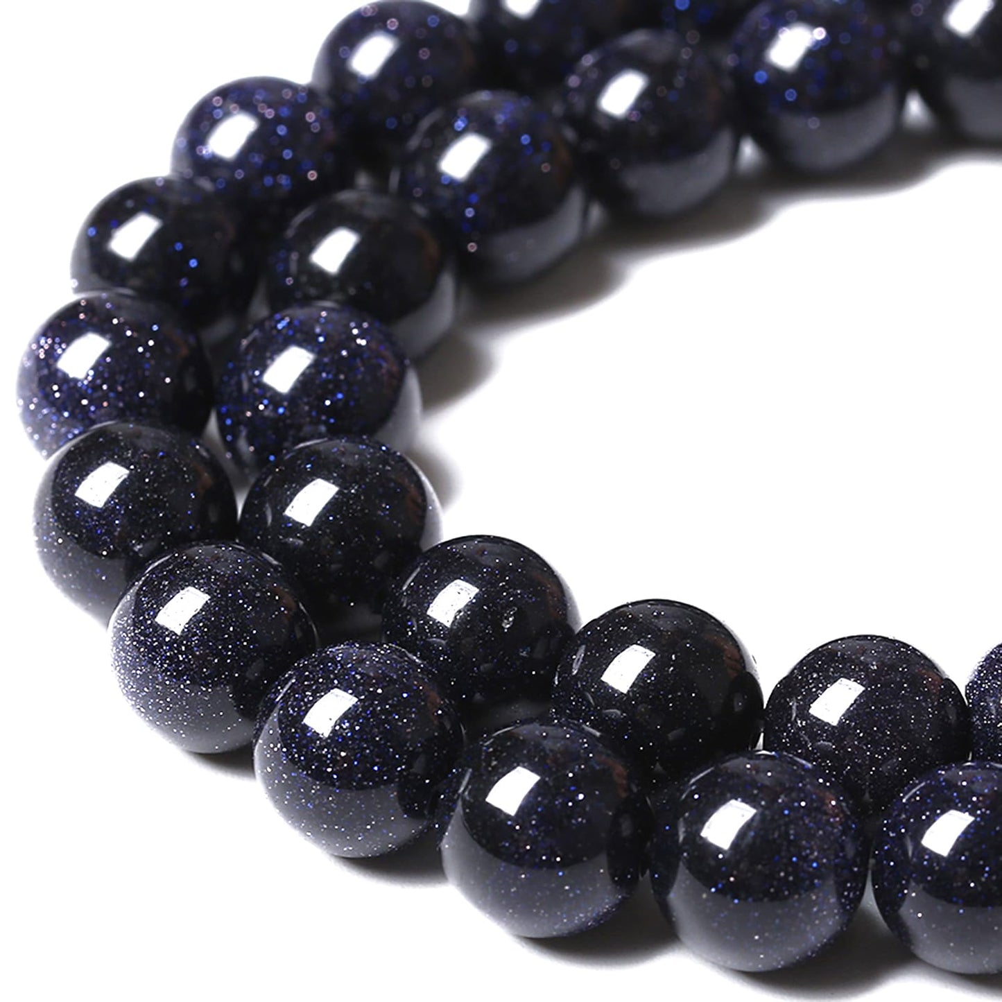 Natural Blue Sand Stone Beads for Jewelry Making Round Gemstone Beads DIY Bracelet Necklace 180pcs 4MM 2 Strands 32"