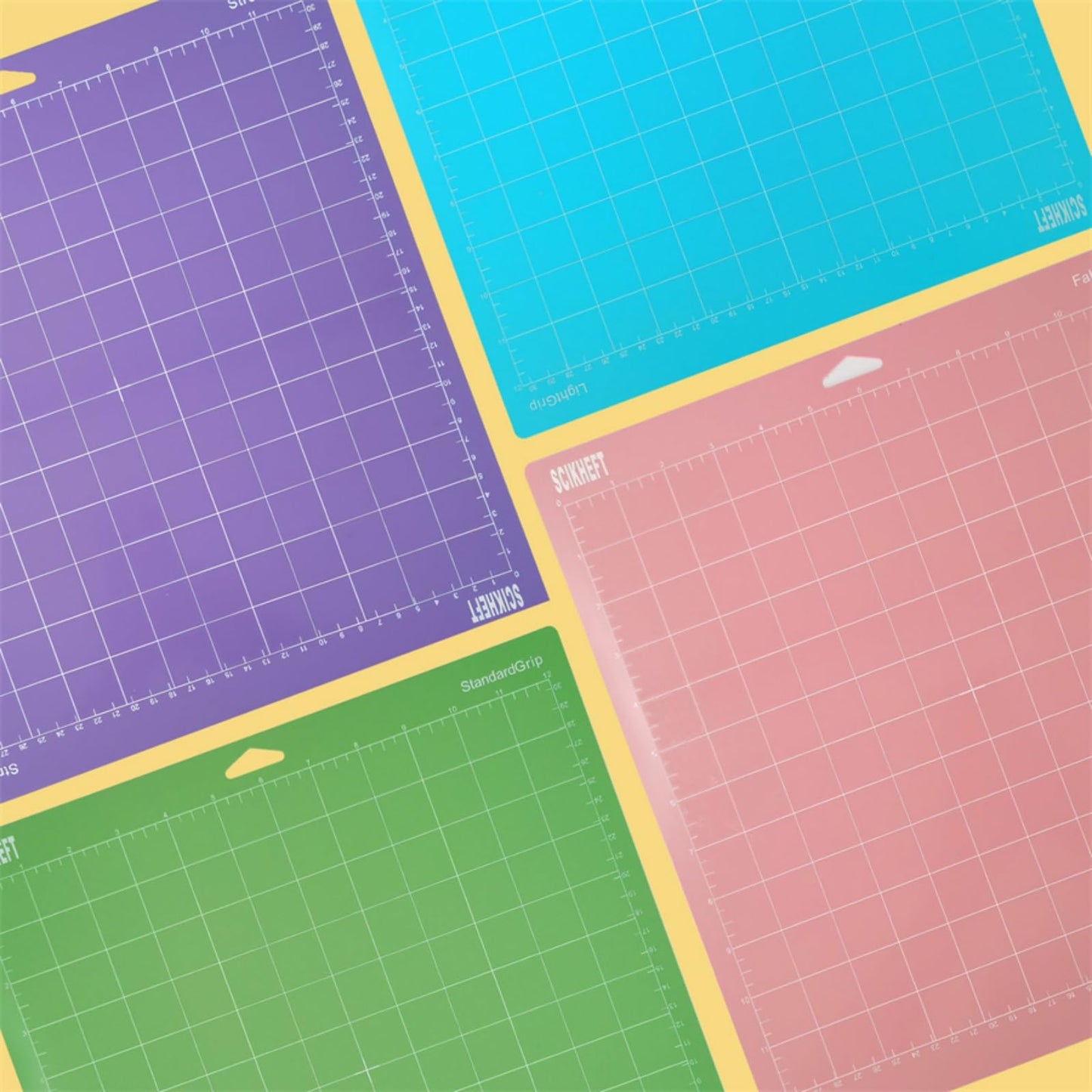 12x12 Inch Cutting Mats for Cricut Maker 4/Explore 4/Maker 3/Explore 3/Explore Air 2 Adhesive Sticky Non-Slip Durable Mat Cut Mats Replacement Accessories (Green+Purple+Pink+Blue)