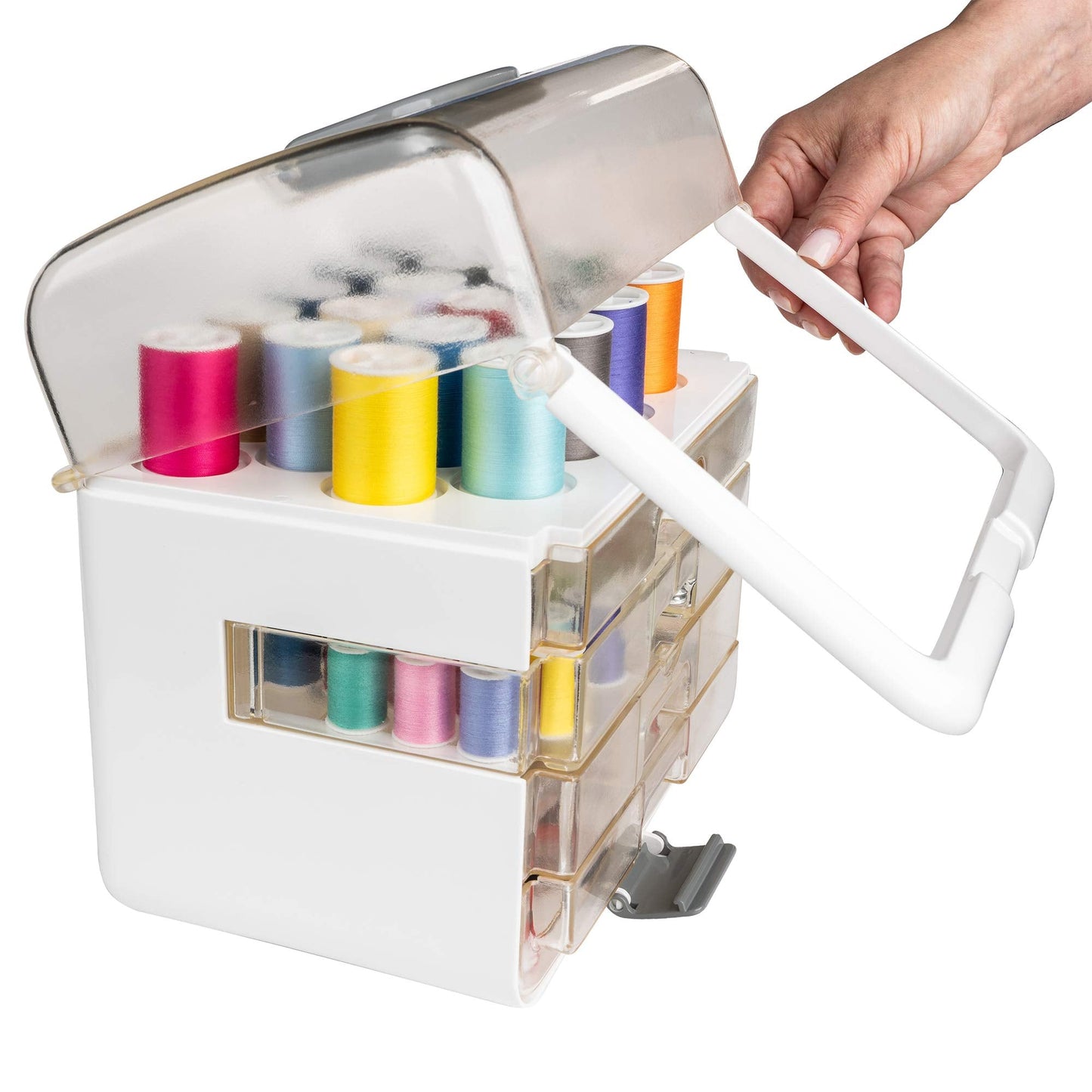 Singer Sew-It-Goes, 224 Piece - Sewing Kit & Craft Organizer - Sewing Case Storage with Machine Sewing Thread, White
