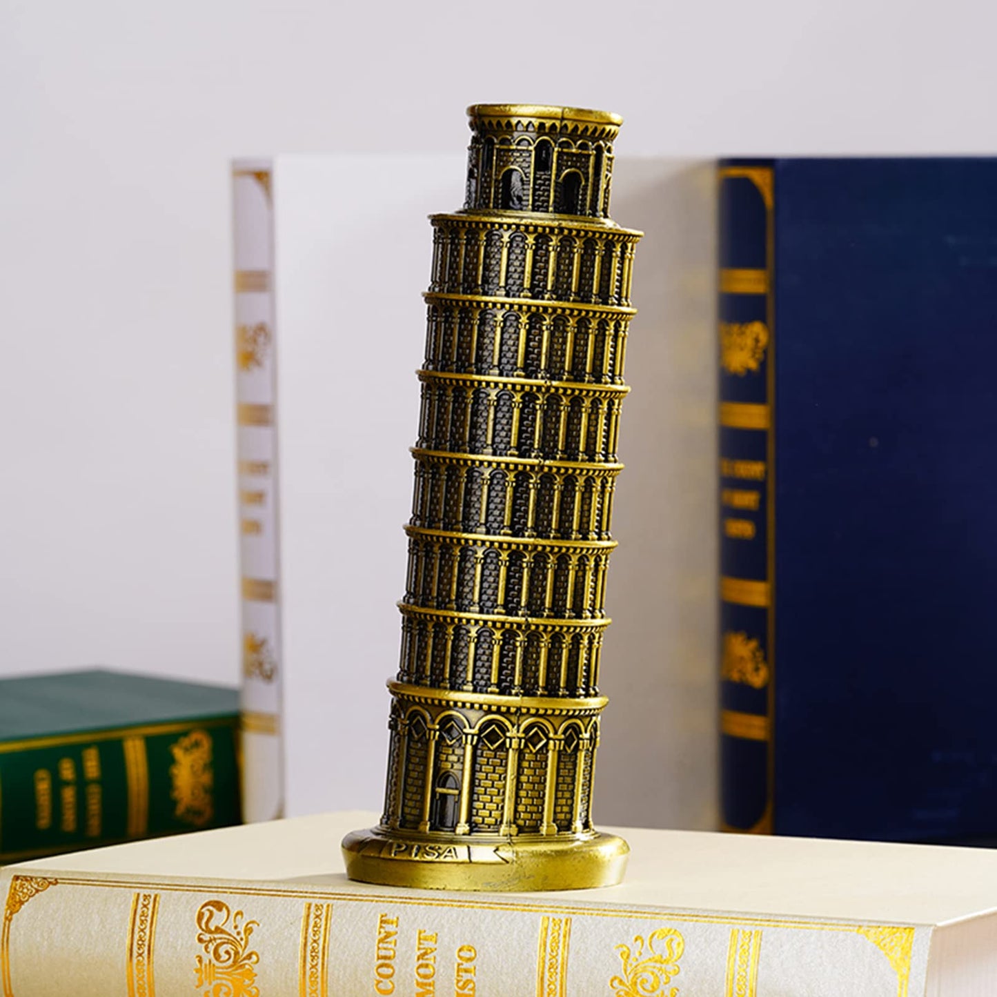 DS. DISTINCTIVE STYLE Metallic Leaning Tower of Pisa Statue Souvenir Figurines Tower Model Kit for Home Decoration, Party
