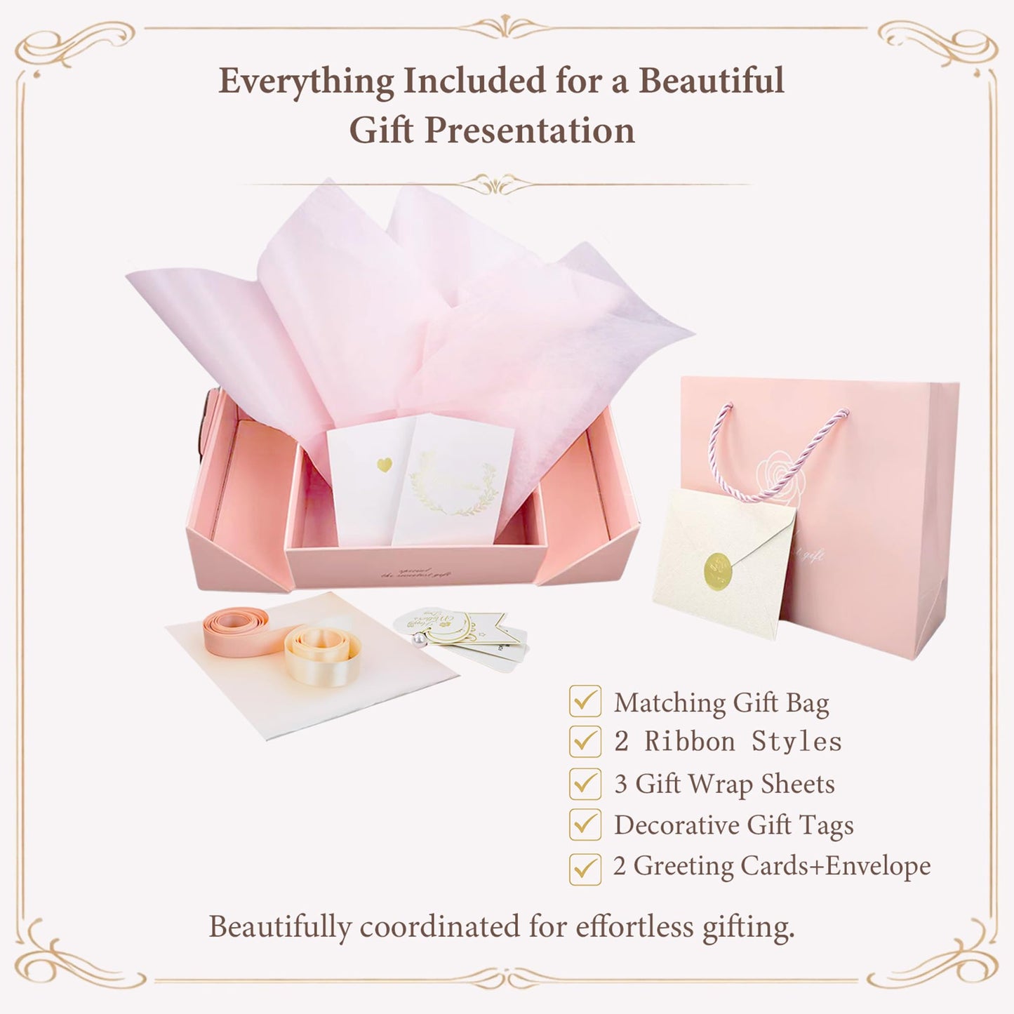 Surperry WOW Magnetic Gift Box, Small Pink Elegant Gift Box, Ready-to-Gift Set for Thoughtful Gifting