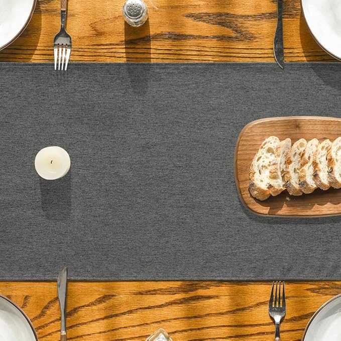 Artoid Mode Grey Table Runner, Seasonal Washable Kitchen Dining Table Decoration for Home Party Decor 13x60 Inch