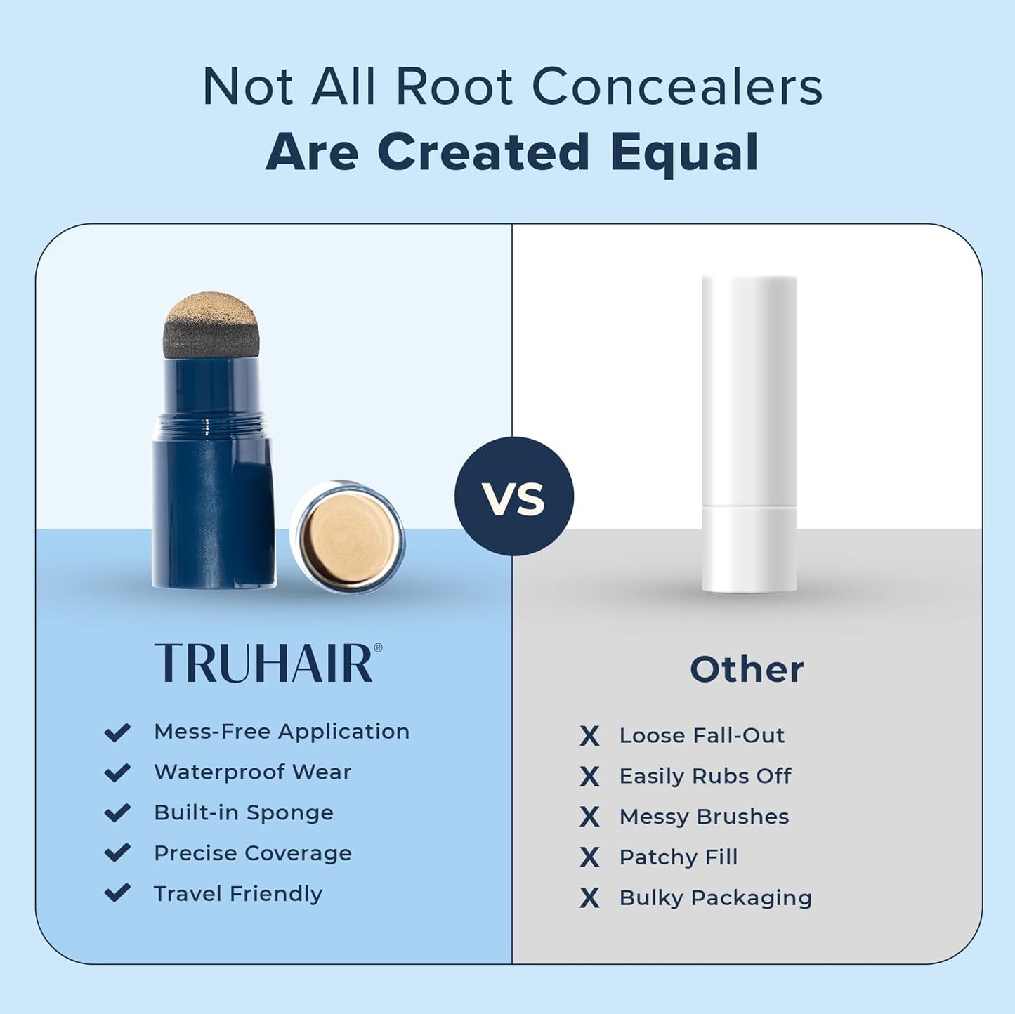 TRUHAIR Color & Conceal Waterproof Root Touch Up Hair Color Concealer - Hair Cover up for Gray Coverage and Hairline Filling - 11 Hair Colors Available (Dark Brown)
