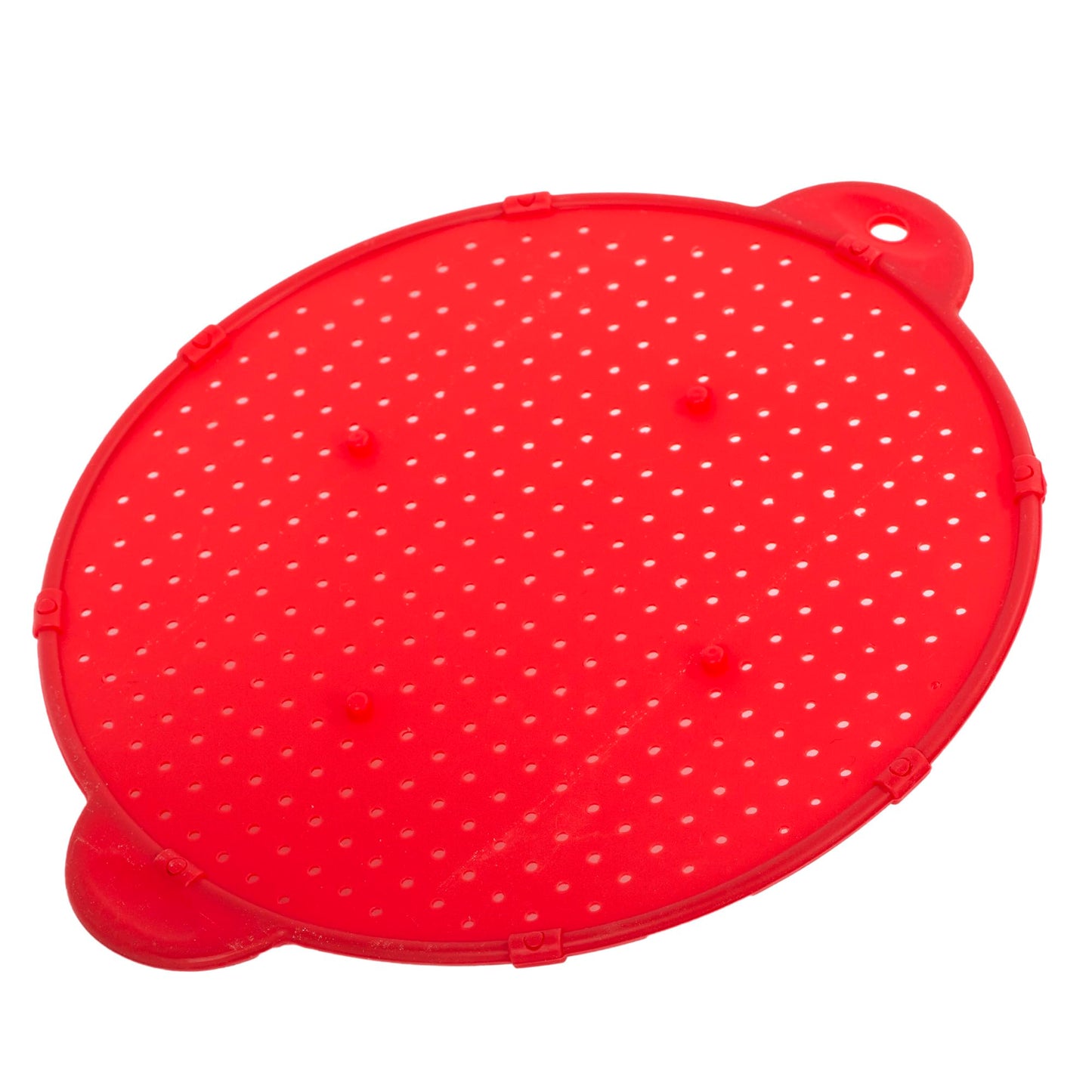 Luciano Housewares Multifunctional Frying Pan Silicone Splatter Screen, Red, Large