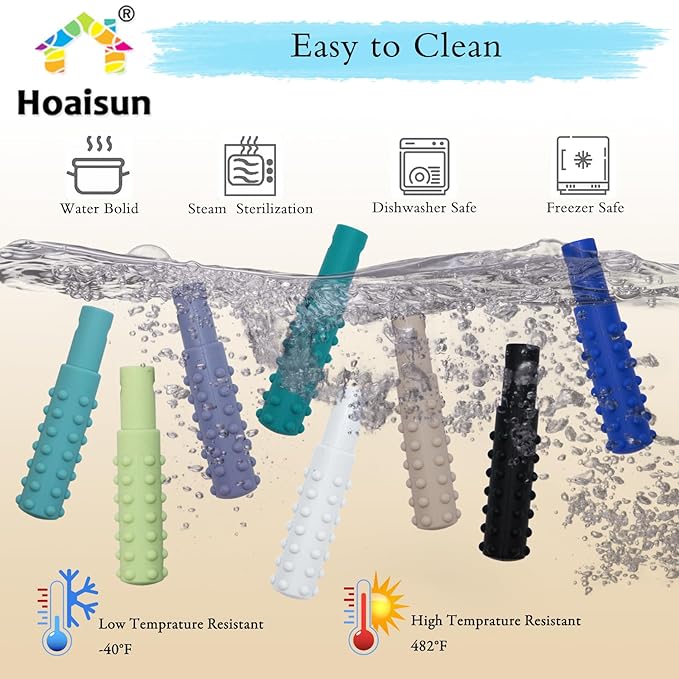 Chew Necklaces for Sensory Kids Boys, 8 Pack Chewy Necklace Sensory Toys for Kids with Autism, ADHD, SPD, Biting, Silicone Autism Sensory Products Chew Toys for Adults Reduce Chewing Biting Fidgeting