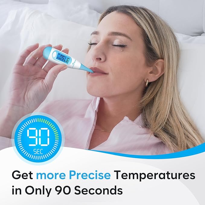 Easy@Home 50 Ovulation Test Strips + Digital Basal Thermometer, 50LH Strips+EBT-100