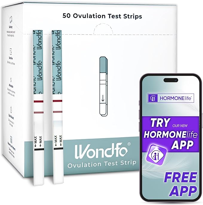 Wondfo Ovulation Test Strips - Women Fertility Tracking and Pregnancy Planning with Cycle-Detecting LH Surge - Highly Sensitive and Fast Result at Home Kit (50 Count)